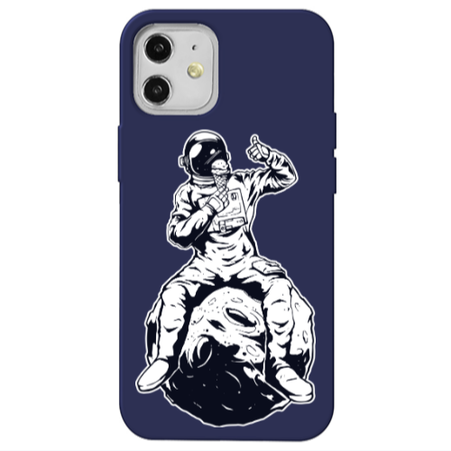 Apple iPhone 12 ice cream in space Dark blue Colored Silicone TPU Θήκη