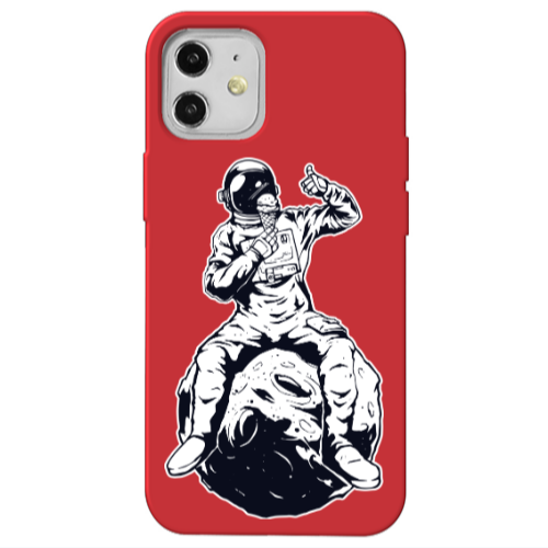 Apple iPhone 12 ice cream in space Red Colored Silicone TPU Θήκη