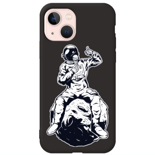 Apple iPhone 13 ice cream in space Black Colored Silicone TPU Θήκη