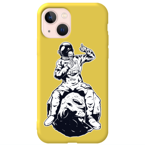 Apple iPhone 13 ice cream in space Yellow Colored Silicone TPU Θήκη