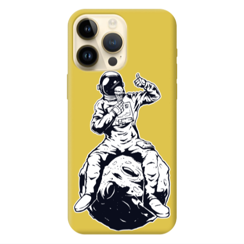 Apple iPhone 13 Pro Max ice cream in space Yellow Colored Silicone TPU Θήκη