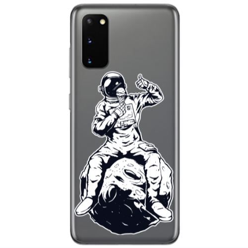 Samsung S20 ice cream in space Transparent Silicone TPU Θήκη