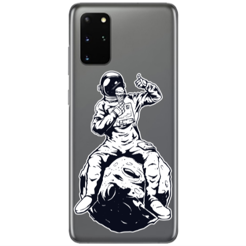 Samsung S20 Plus ice cream in space Transparent Silicone TPU Θήκη