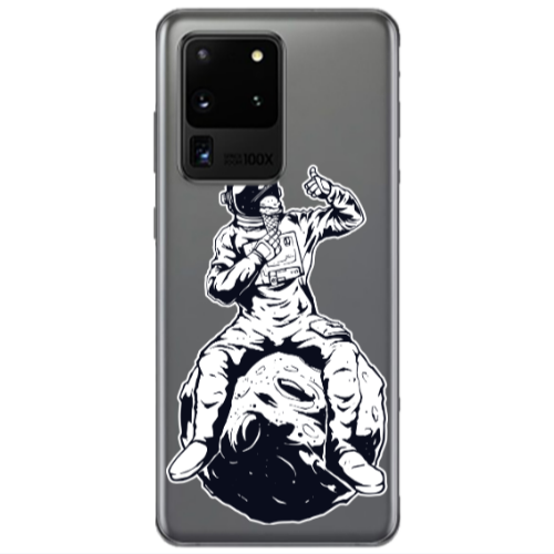 Samsung S20 Ultra ice cream in space Transparent Silicone TPU Θήκη