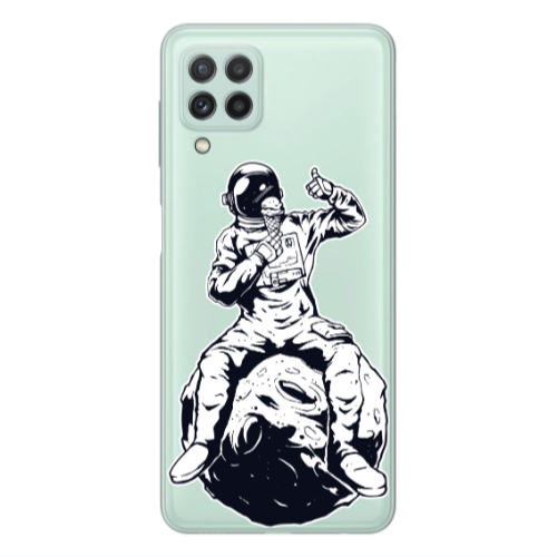 Samsung A22 4G ice cream in space Transparent Silicone TPU Θήκη