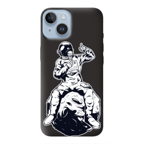 Apple iPhone 14  ice cream in space Black Colored Silicone TPU Θήκη
