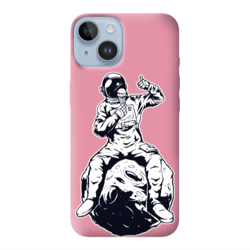 Apple iPhone 14 Plus ice cream in space Pink Colored Silicone TPU Θήκη