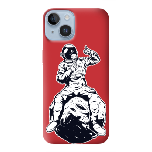 Apple iPhone 14 Plus ice cream in space Red Colored Silicone TPU Θήκη