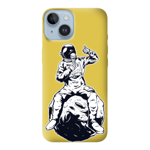 Apple iPhone 14 Plus ice cream in space Yellow Colored Silicone TPU Θήκη