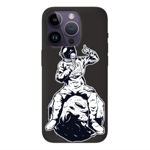 Apple iPhone 14 Pro  ice cream in space Black Colored Silicone TPU Θήκη