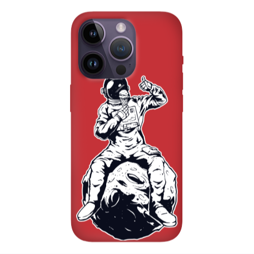 Apple iPhone 14 Pro  ice cream in space Red Colored Silicone TPU Θήκη