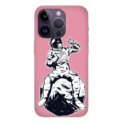 Apple iPhone 14 Pro Max ice cream in space Pink Colored Silicone TPU Θήκη