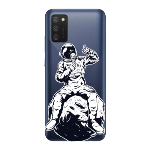Samsung A03S ice cream in space Transparent Silicone TPU Θήκη