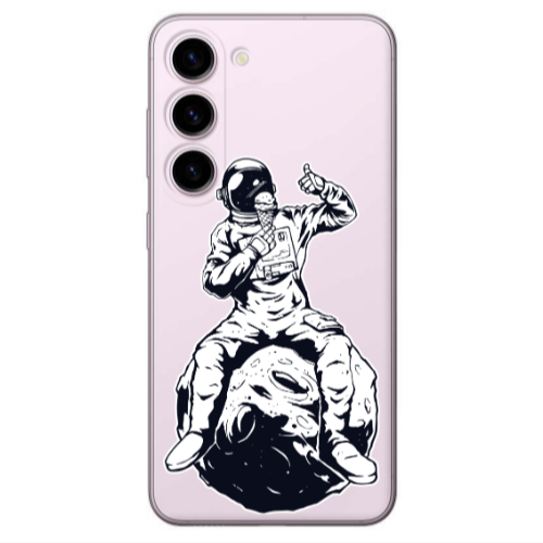 Samsung S23 Plus ice cream in space Transparent Silicone TPU Θήκη