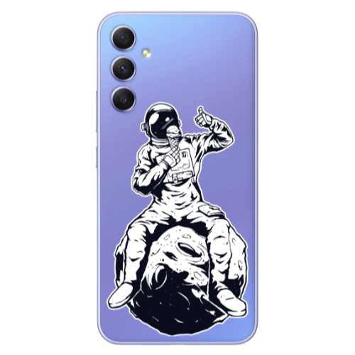 Samsung A34 ice cream in space Transparent Silicone TPU Θήκη