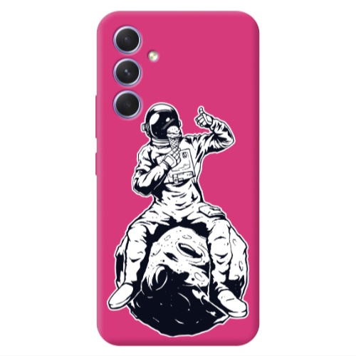 Samsung A54 ice cream in space Fuchsia Colored Silicone TPU Θήκη