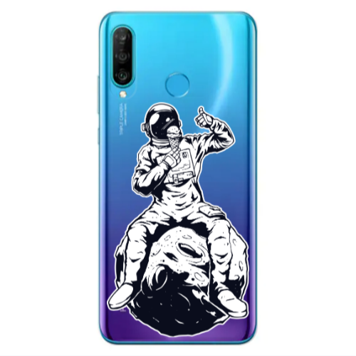 Huawei P30 Lite ice cream in space Transparent Silicone TPU Θήκη