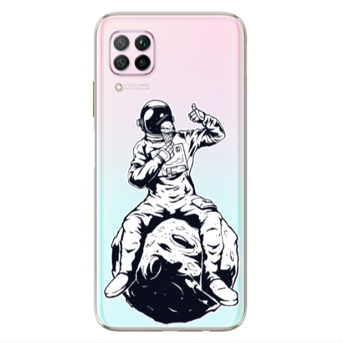 Huawei P40 Lite ice cream in space Transparent Silicone TPU Θήκη