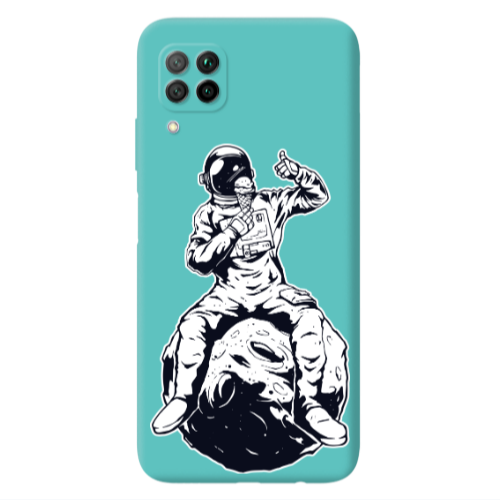 Huawei P40 Lite ice cream in space Turquoise Colored Silicone TPU Θήκη
