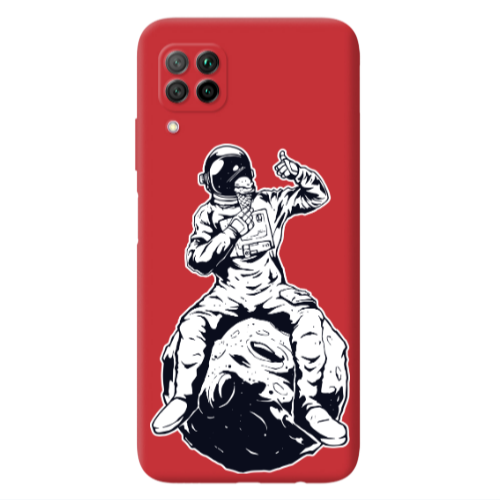 Huawei P40 Lite ice cream in space Red Colored Silicone TPU Θήκη