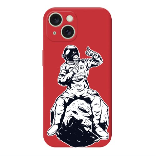 Apple iPhone 15 ice cream in space Red Colored Silicone TPU Θήκη
