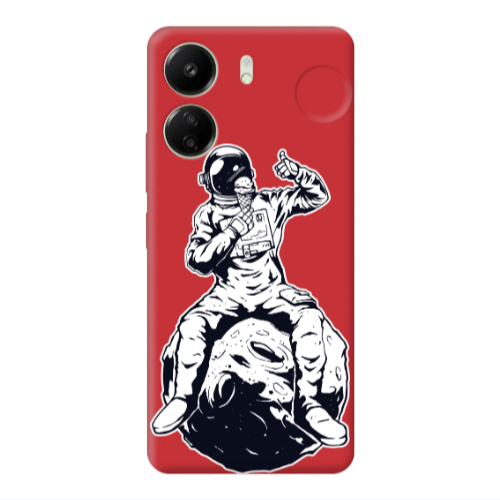Xiaomi Redmi 13C ice cream in space Red Colored Silicone TPU Θήκη