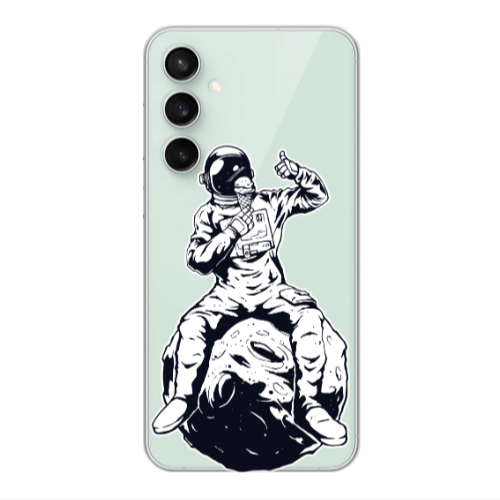 Samsung S24 ice cream in space Transparent Silicone TPU Θήκη