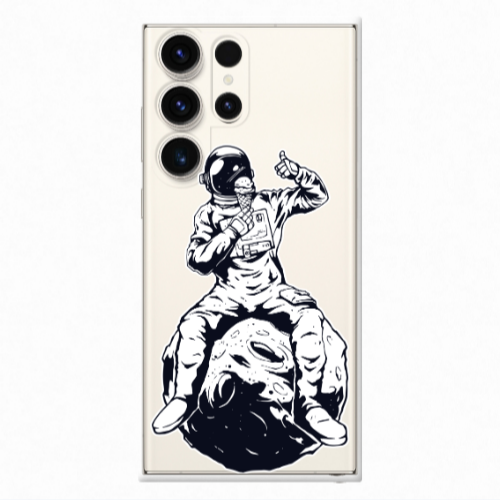 Samsung S24 Ultra ice cream in space Transparent Silicone TPU Θήκη