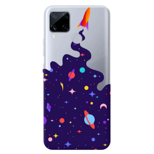 Realme C25S Rocket Transparent Silicone TPU Θήκη