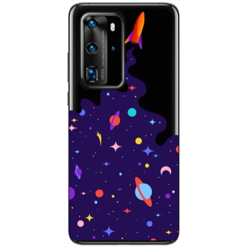 Huawei P40 Pro Rocket Transparent Silicone TPU Θήκη