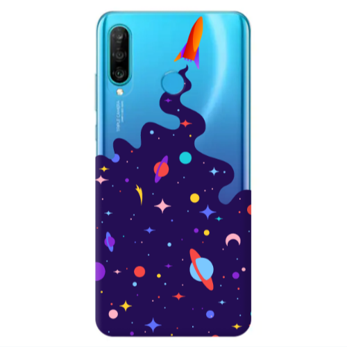 Huawei P30 Lite Rocket Transparent Silicone TPU Θήκη
