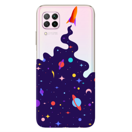 Huawei P40 Lite Rocket Transparent Silicone TPU Θήκη