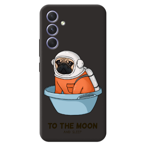 Samsung A56 To the moon Black Colored Silicone TPU Θήκη