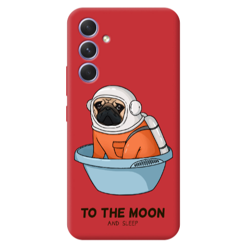 Samsung A56 To the moon Red Colored Silicone TPU Θήκη