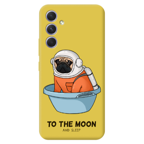 Samsung A56 To the moon Yellow Colored Silicone TPU Θήκη