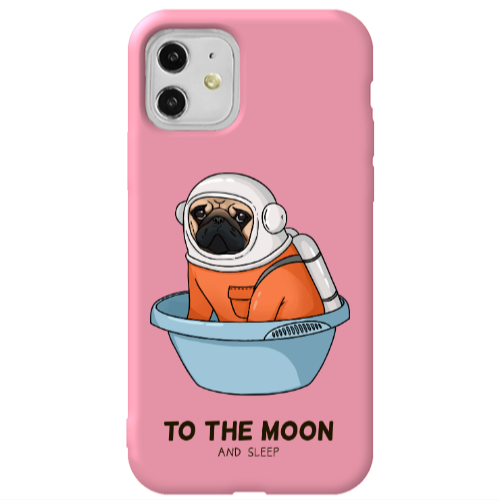 Apple iPhone 11  To the moon Pink Colored Silicone TPU Θήκη