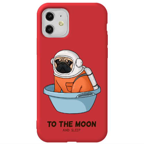 Apple iPhone 11  To the moon Red Colored Silicone TPU Θήκη