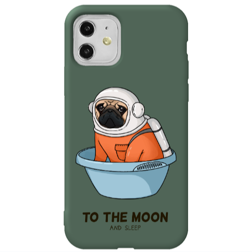 Apple iPhone 11  To the moon Dark Green Colored Silicone TPU Θήκη