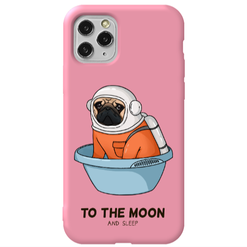 Apple iPhone 11 Pro To the moon Pink Colored Silicone TPU Θήκη