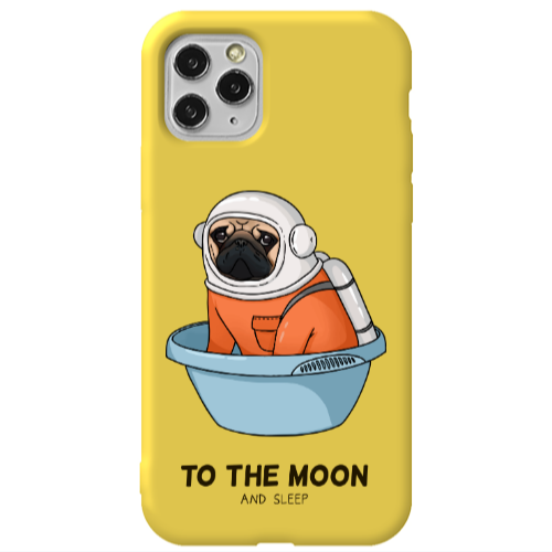 Apple iPhone 11 Pro To the moon Yellow Colored Silicone TPU Θήκη