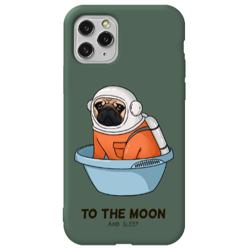 Apple iPhone 11 Pro To the moon Dark Green Colored Silicone TPU Θήκη