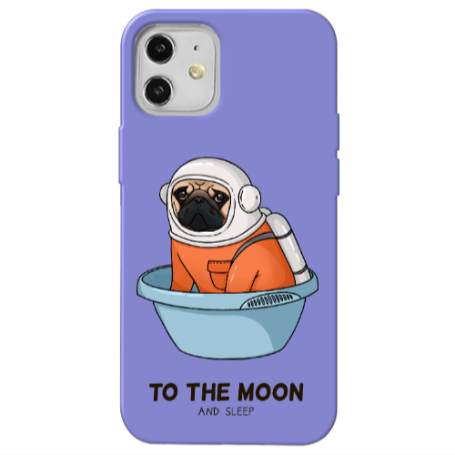 Apple iPhone 12 To the moon Purple Colored Silicone TPU Θήκη