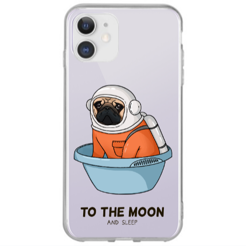 Apple iPhone 12 To the moon Transparent Silicone TPU Θήκη