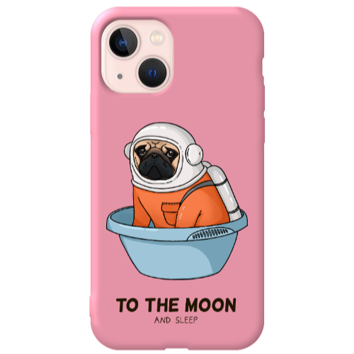 Apple iPhone 13 To the moon Pink Colored Silicone TPU Θήκη