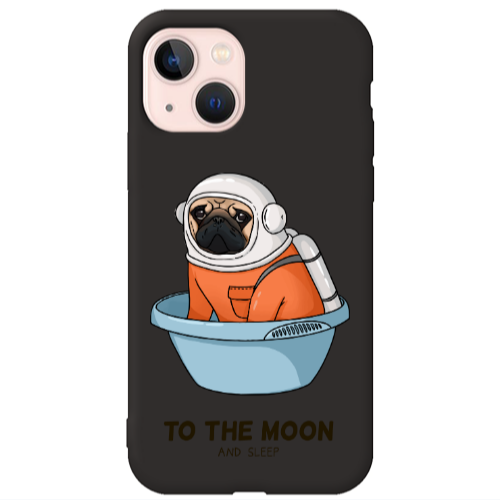 Apple iPhone 13 To the moon Black Colored Silicone TPU Θήκη