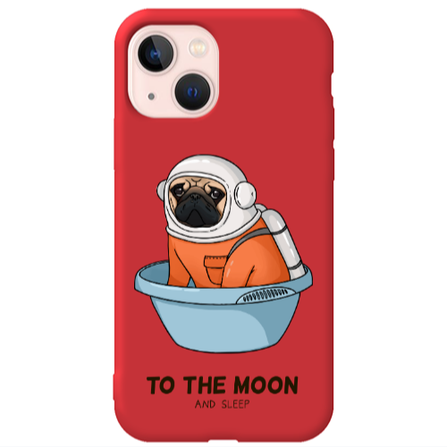 Apple iPhone 13 To the moon Red Colored Silicone TPU Θήκη