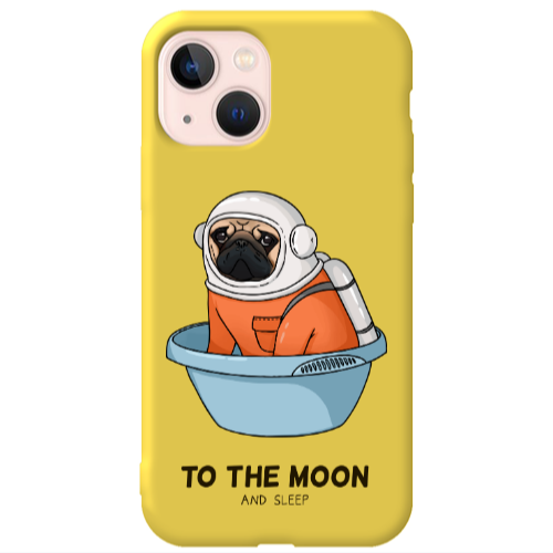 Apple iPhone 13 To the moon Yellow Colored Silicone TPU Θήκη