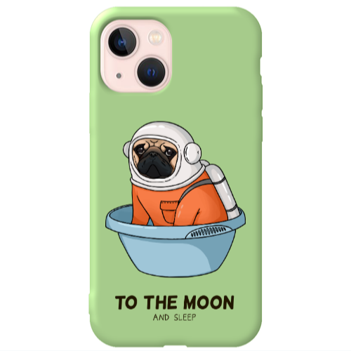 Apple iPhone 13 To the moon Light Green Colored Silicone TPU Θήκη