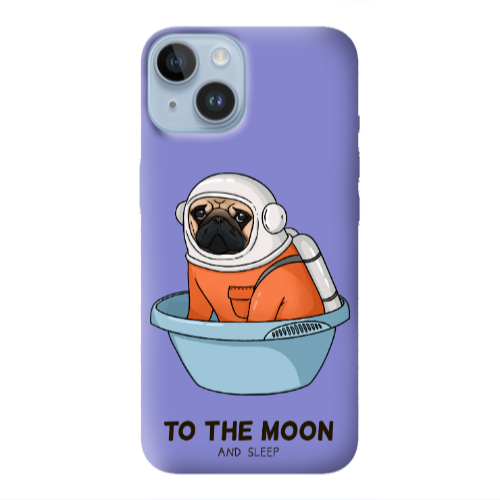 Apple iPhone 14  To the moon Purple Colored Silicone TPU Θήκη