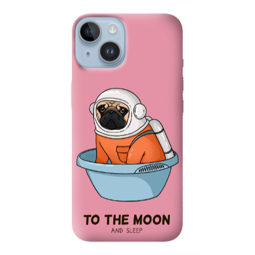 Apple iPhone 14  To the moon Pink Colored Silicone TPU Θήκη